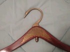 Vintage Mcm Swan Wood Clothing Hanger With Brass Detail