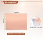 Single-sided Conductive Copper Foil Sheets 100 X 75 X 0 05mm For Crafts 30 Pcs