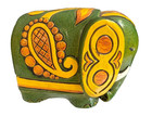 1960s Mcm Mint Green Yellowelephant  Bank Pride Creations Paper Mache W Plug
