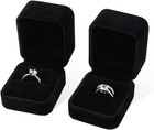 3   Black Velvet Ring Gift Boxes Earring Pendant Jewelry Case Wedding Proposal Us