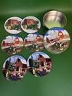 John Deere Coasters Tin Metal With Cork Backs Boy Tractor And His Dog Set Of 6