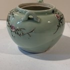 Antiquechinese Celadon Porcelain Teapot Base Moriage Peony Prunus Republic Qing   