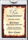 -e t  The Extra Terrestrial- Peter Coyote Signed autograph auto Movie Card - Et