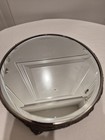 Vintage Mirror Vanity Tray With Silver Plated Trim