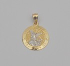 14k Yellow Gold Saint Michael Pray For Us Medal Pendant 13 6mm 1 3g P2