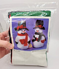 Herrschners Mr   Mrs Snowman Sequin Bead Christmas Ornament Kit Makes 2 Nos