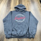 Vintage Leinenkugels Hoodie Mens M Gray Sweatshirt Beer Brewing Co Bar Sweater