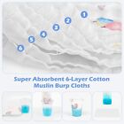 Muslin Burp Cloths For Baby Girl 6 Pack Large 20  x10   100  Cotton Burp Rags   