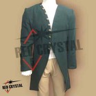 18th Century Style Green British Men Frock Wool Coat Fast Shipping