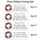 60 Christmas Return Address Labels Personalized 3 4  X 2 1 4  Wreath