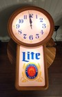 Vintage 80s Miller Lite Beer Lighted Clock Sign Working New Old Stock Rare