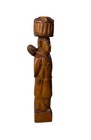 Vintage Wooden Asian Woman With Baby Carrying Basket On Head Carved Wood 12   