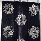 Japanese Antique Indigo Tsutsugaki Cotton Fabric 155x99cm Floral Hand Dyed Rare