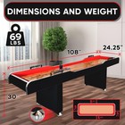 Serenelife 9 Ft  Platinum Shuffleboard Table With Poly-coated Playing Surface