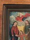 19th Century Retablo Religious Art Mexican Oil On Tin Painting Holy Family