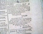 Rare George Washington Administration Era 18th Century American 1793 Newspaper  