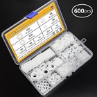 Nylon Flat Washer Assortment Set 600 Pieces  9 Sizes - M2 M2 5 M3 M4 M5 M6 M8 M1
