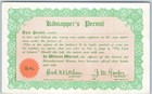 C1941 Kidnapper s Permit Novelty Gag Card Society For Misunderstood Women Vtg