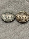 1937p d Buffalo Nickels Full Date  Free Shipping  2 Coins