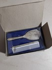 Vintage Mini Silver Plated Vanity Dresser Set Hand Mirror  Brush 