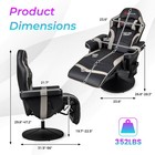 Ergonomic Gaming Recliner Chair W massage  High Back Pu Leather Video Chair gray