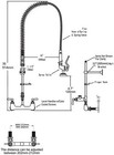36  Height Commercial Sink Faucet With Pre Rinse Sprayer  8 Inch Center Sink