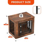 27  Iron Dog Crate Side Pet Kennel Brown Wooden Cage Single Door Hutch Chewproof