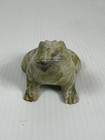 Vintage Natural Stone Frog Mottled Green Carved Statue Figurine Handmade