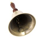 Antique Vintage Style Brass wood Teachers Hand Desk School Bell Primitive Decor