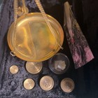 Vtg Indian Brass Cased Balance Apothecary Scale Missing One Small Weight 