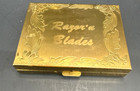 Vintage Gillette Razor   Blades Gold Mirror Travel Kit Case New Old Stock Rare