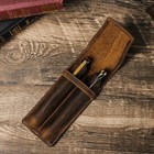 Vintage Genuine Leather Pen Holder Case Luxury Fountain Pen Sleeve Organizer Bag