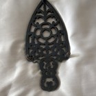 Black Cast Iron Floral Openwork Novelty Shape Trivet  1 Item   1-piece Set