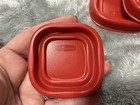 Lot Of 5 New Rubbermaid 4oz Clear Containers With Racer Red Lids 7j53