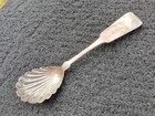 Antique  American Coin Silver  Sugar Shell Spoon  damage 