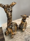 Vintage La Vie Safari Decoupage Ceramic Giraffes 11   5     3    7   3     2 