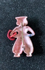 Antique Art Deco Celluloid Dutch Boy Basket Pressed Figural Painted Plastic Pin