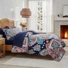 Boho Comforter Sheet Set Bohemian Bed In A Bag Size Bedding Queen Navy-paisley