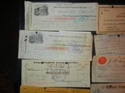 Twelve Vintage 1920 s  Cancelled Checks Various Banks In Us See Images
