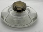 Antique Glass Inkwell With Brass Fitting  Good Condition 