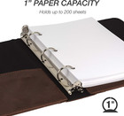 Vintage Mini 3 Ring Binder  1  Capacity  Faux Leather  5 5x8 5   Brown