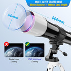 Adult Refractor Telescope 80mm Aperture 900mm Focal Length Astronomical Desktop