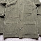 Wallace   Barnes Jacket Mens Small Green Corduroy Chore Coat Patch Olive