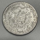 1905 Venezuela 5 Bolivares Silver Coin  900 Fine Paris Mint Collectible Fuerte