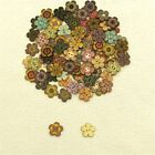 50 Pcs Vintage Flower Wooden Buttons 2-hole Craft Sewing Diy Accessories