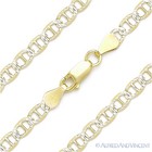 3 5mm Mariner Pave Link Chain Necklace In 14k Yellow Gold-plated Sterling Silver