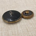 Antique Victorian Cut Steel Button Pair 32mm 21mm Domed Center Sparkle Lot 2