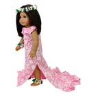 Pink Hawaiian Holoku Dress 18  Doll Clothes Fits American Girl Doll