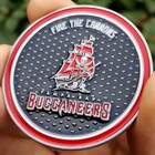 Premium Nfl Tampa Bay Buccaneers Poker Card Guard Chip Golf Marker Coin 