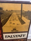 Vintage Falstaff Beer Race Car Sign 26 X 21 Framed Paper   Plastic
